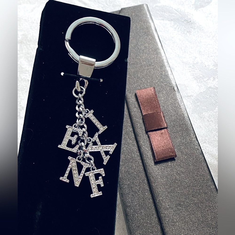 Crystal Pave Silver Multi Charm Keychain Key Ring FENIX new in box